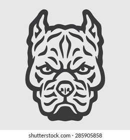 Pitbull Head Logo Mascot Emblem