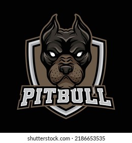 Pitbull Head Mascot Cartoon Logo