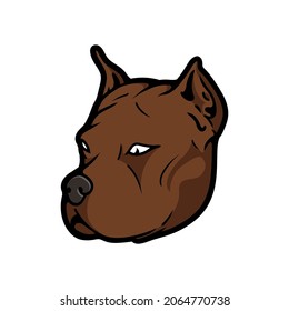 Pitbull head mascot logo, Vector illustration eps.10
