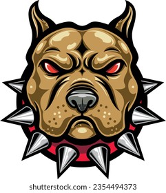 Pitbull head mascot vector print