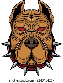 pitbull head mascot vektor art,design