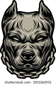 PITBULL HEAD VECTOR DESIGN ILLUSTRATION