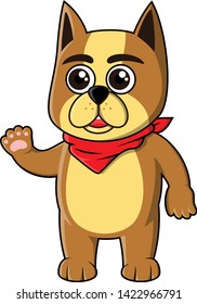 pitbull illustration cartoon/mascot. fun and friendly design character.