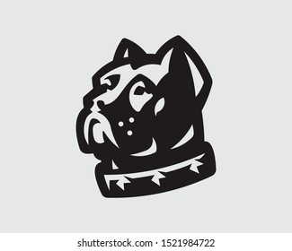 Pitbull logo. Dog emblem design editable for your business. Vector illustration.