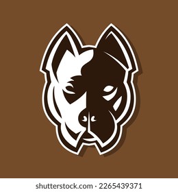 pitbull logo face brown color