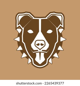 pitbull logo face brown color