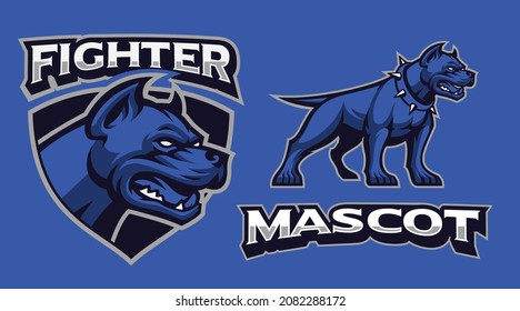 Pitbull Mascot Badge, this design can be used as a sports emblem or as a t-shirt print
