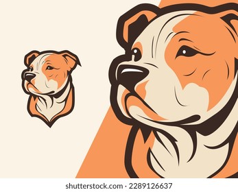 pitbull mascot logo design vector with modern illustration concept style for badge, emblem and t shirt printing. Dog head illustration.