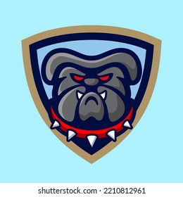 Pitbull mascot logo, e sport cartoon character. flat design style