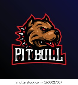 pitbull mascot logo esport. pitbull mascot logo gaming illustration.