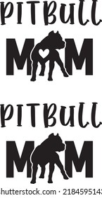 Pitbull Mom Dog Vector File