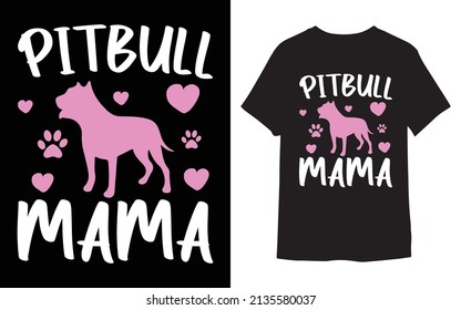 Pitbull MOM T-shirt vector Design
