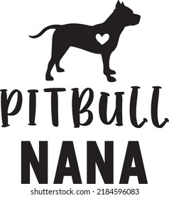 Pitbull Nana Dog Vector File