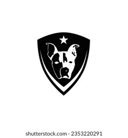 
Pitbull Shield Logo.
Pitbull dog head mascot logo designs character for sport and pet logo.