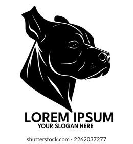 Pitbull silhouette, logo style vector illustration