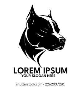 Pitbull silhouette, logo style vector illustration