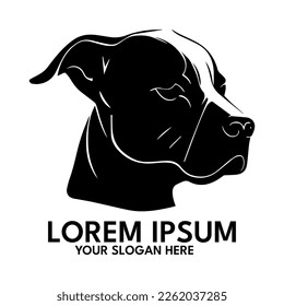 Pitbull silhouette, logo style vector illustration