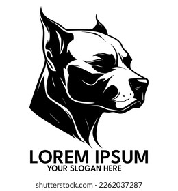 Pitbull silhouette, logo style vector illustration