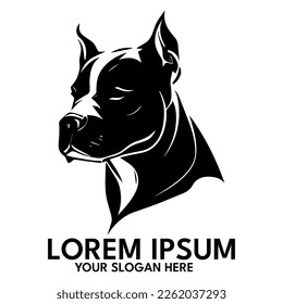 Pitbull silhouette, logo style vector illustration