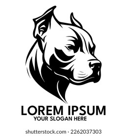 Pitbull silhouette, logo style vector illustration