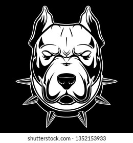 Pitbull Spiked Collar Vector