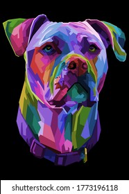 Pitbull-Terrier-Hund auf geometrischer Art