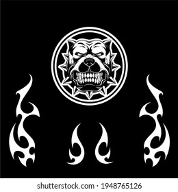 Pitbull With Tribal Mixed Martial Arts Design