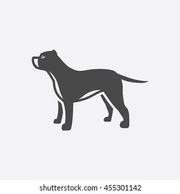 Pitbull vector illustration icon in black simple design