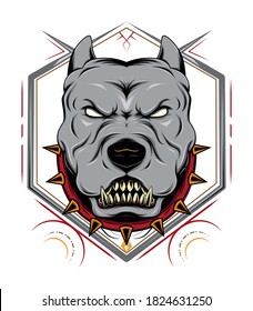 Pitbull vector logo design. Animal logo template
