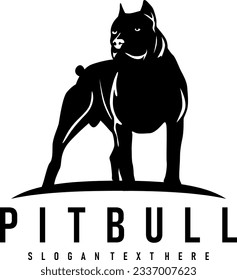 pitbull wild logo design vector art