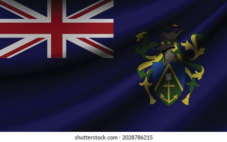 pitcairn flag waving. Background for patriotic and national design. Vector illustration