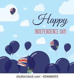 Pitcairn Independence Day Flat Patriotic Design. Pitcairn Islander Flag Balloons. Happy National Day Pitcairn Vector Patriotic Design. Celebration Balloons Patriotic Design.