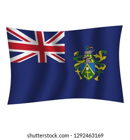 Pitcairn Islands flag background with cloth texture. Pitcairn Islands Flag vector illustration eps10. - Vector