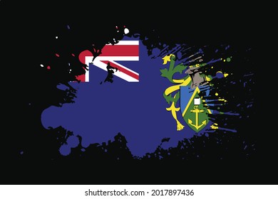 Bandera De Las Islas Pitcairn Con Un Diseño De Efecto Grunge. Se utilizará para los gráficos de camisetas, la impresión, el afiche y el fondo.