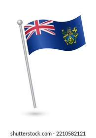 Bandera de las Islas Pitcairn ondeando el palo en la ilustración del vector del viento