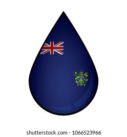 The Pitcairn Islands flag painted on 3D water drop