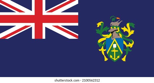 Pitcairn Islands flag vector icon