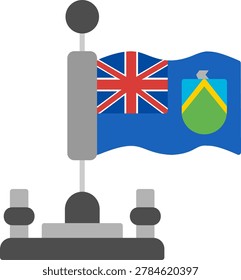 Pitcairn Islands Flat Style Icon Design