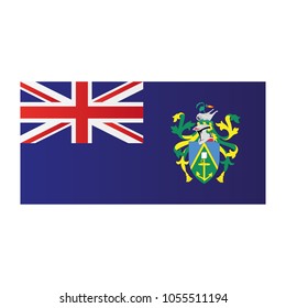 Pitcairn Islands national flag on white background texture. Vector illustration state symbol.