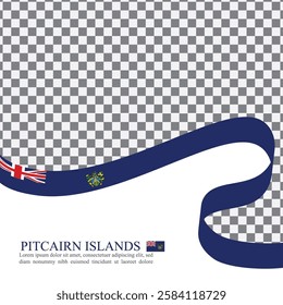 Pitcairn Islands national flag ribbon stock vector	