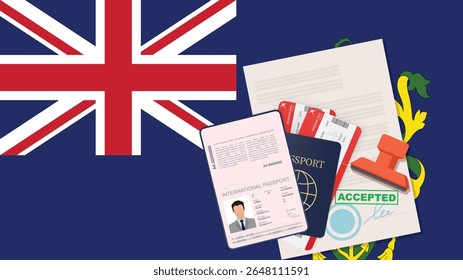 Pitcairn Islands Passport and Travel Documents Illustration