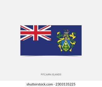 Pitcairn Islands Rectangle flag icon with shadow.