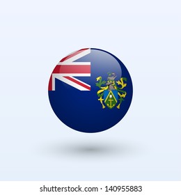 Pitcairn Islands round flag. Vector illustration.