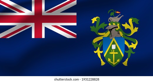 Pitcairn Islands waving flag vector editable