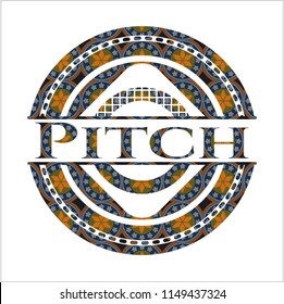 Pitch arabic style emblem. Arabesque decoration.