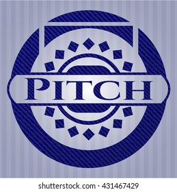 Pitch badge with jean texture