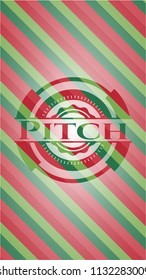 Pitch christmas colors style badge.