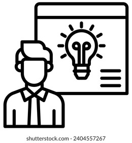 Pitch Deck Icon line vector illustration