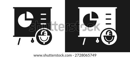 Pitch Deck Icon Set Glyph In White And Black Background