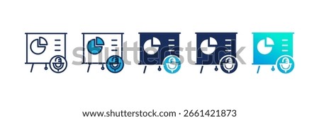 Pitch Deck icon set multiple style collection
